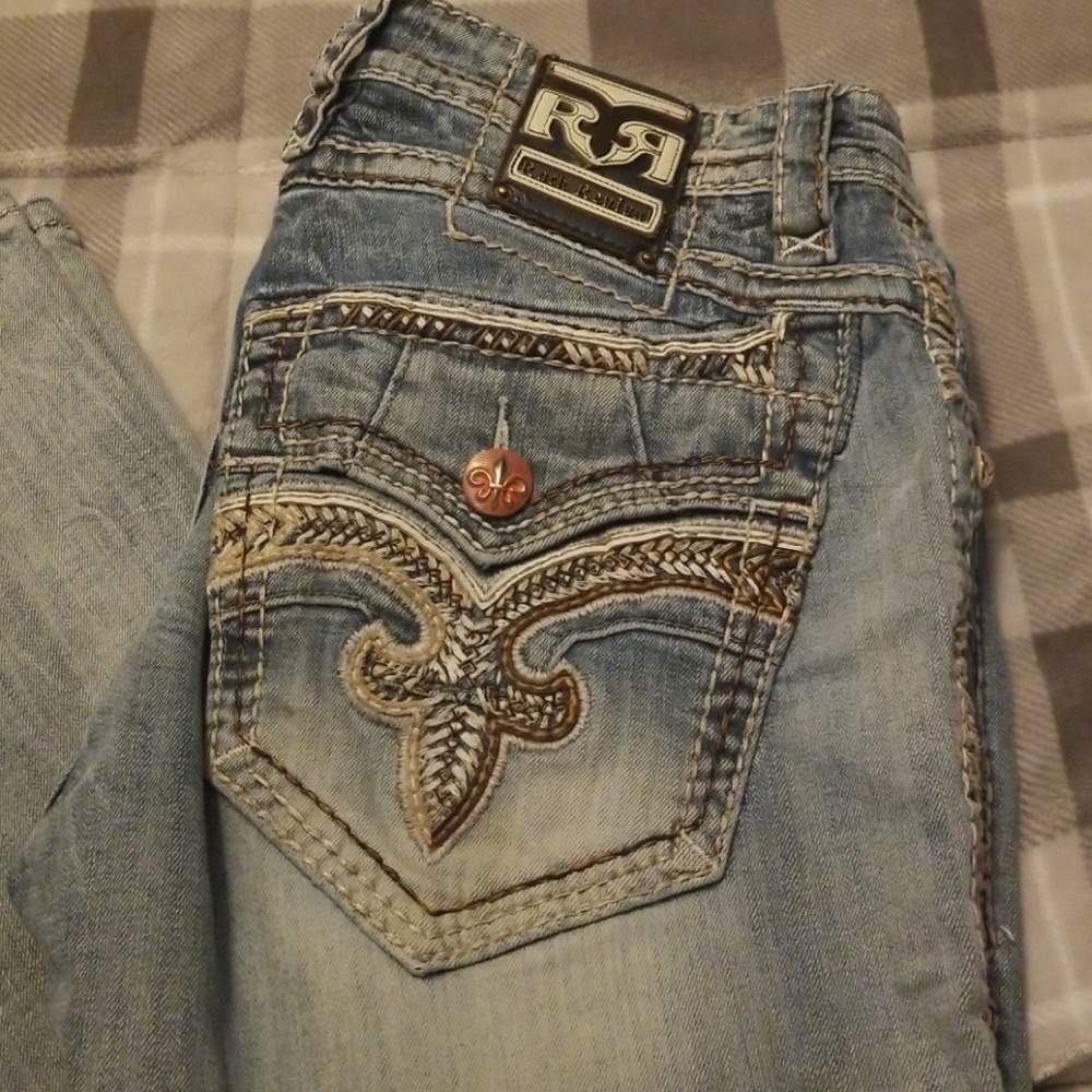 Rock revival 34 ander boot cut mens jeans